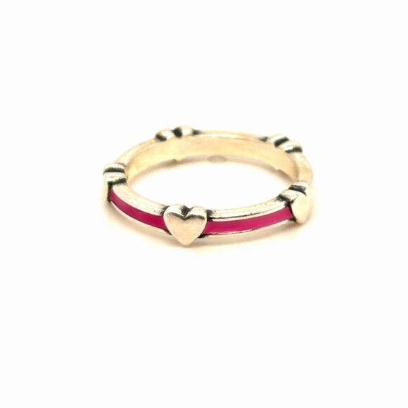 James Avery Jewelry - James Avery Pink Enamel Band With Hearts Ring